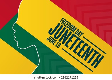 Juneteenth. Freedom Day. June 19. Holiday concept. Template for background, banner, card, poster with text inscription. Vector EPS10 illustration