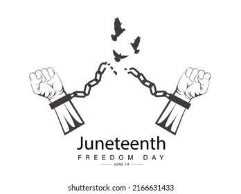 Juneteenth freedom day JUNE 19 banner poster design. Juneteenth National Independence. Jubilee Day. Emancipation. Black Independence Day.