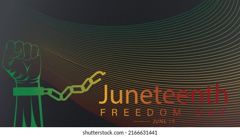 Juneteenth freedom day JUNE 19 banner poster design. Juneteenth National Independence. Jubilee Day. Emancipation. Black Independence Day.