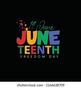 Juneteenth Freedom Day June 19 Banner Stock Vector (Royalty Free