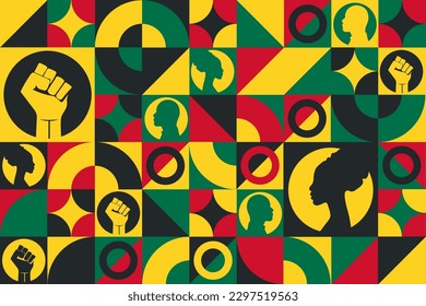 Juneteenth. Freedom Day. June 19. Seamless geometric pattern. Template for background, banner, card, poster. Vector EPS10 illustration