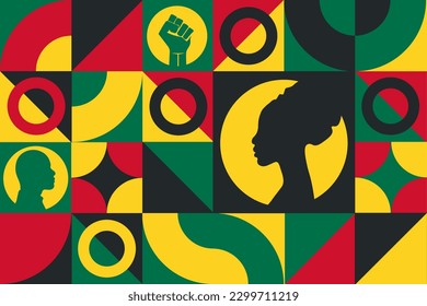 Juneteenth. Freedom Day. June 19. Seamless geometric pattern. Template for background, banner, card, poster. Vector EPS10 illustration