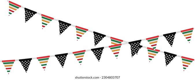 Juneteenth Freedom Day. June 19 African American Liberation Day. Black, red and green. Vector