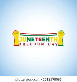 Juneteenth freedom day, June 19 African-American Independence Day template vector design