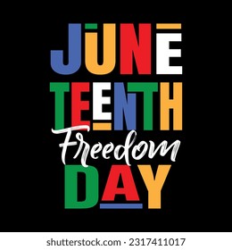 Juneteenth freedom day June 19. Freeish Design of Banner. Black Lives Matter. Vector logo Illustration.