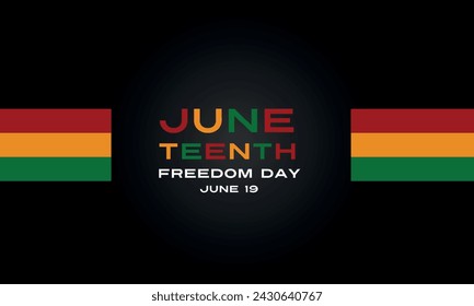 Juneteenth Freedom Day. June 19 African American Liberation Day. Black, red and green. Vector	