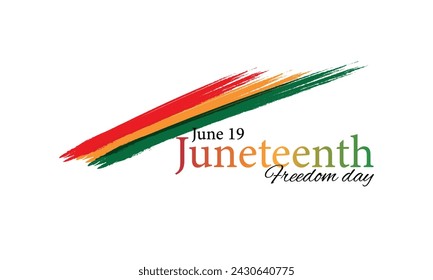 Juneteenth Freedom Day. June 19 African American Liberation Day. Black, red and green. Vector	