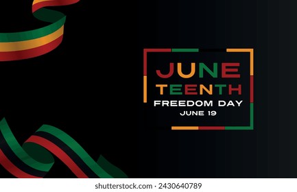 Día de la Libertad Juneteenth. 19 de junio, Día de la Liberación Afroestadounidense. Negro, rojo y verde. Vector	