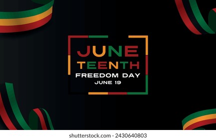 Juneteenth Freedom Day. June 19 African American Liberation Day. Black, red and green. Vector	