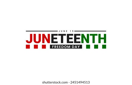 Juneteenth Freedom Day, June 19. Juneteenth lettering banner. Vector illustration