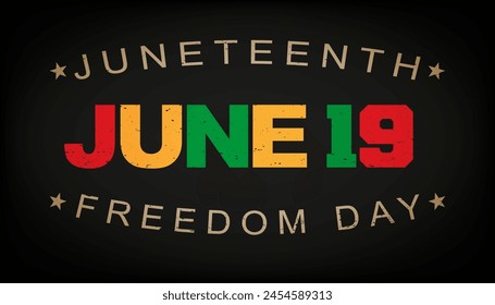 Juni 19. Freiheitstag 19. Juni Gruß Banner. Tag der Freiheit oder Befreiung. African - American Independence Day, Geschichte und Erbe.