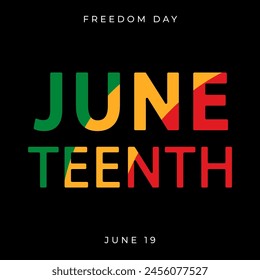 Juneteenth. Freedom Day. June 19. Holiday concept. Template for background, post, banner, card, poster. Vector illustration