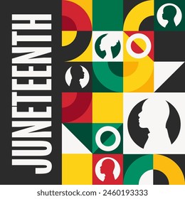 Juneteenth. Freedom Day. June 19. Holiday concept. Template for background, banner, card, poster with text inscription. Vector EPS10 illustration