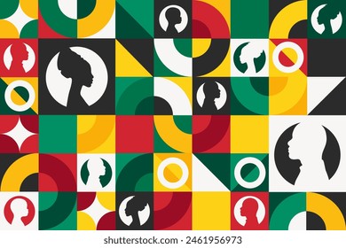 Juneteenth. Freedom Day. June 19. Seamless geometric pattern. Template for background, banner, card, poster. Vector EPS10 illustration