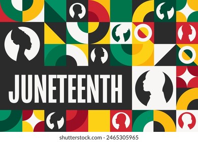 Juneteenth. Freedom Day. June 19. Holiday concept. Template for background, banner, card, poster with text inscription. Vector EPS10 illustration