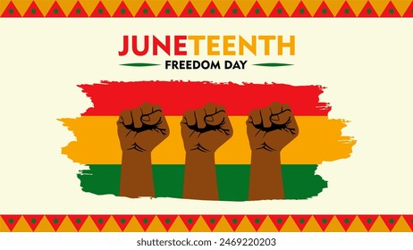 Juneteenth Freedom Day. June 19 Template for background, banner, card, poster