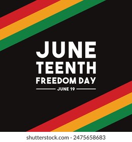 Juneteenth Freedom Day. June 19. Eps 10.