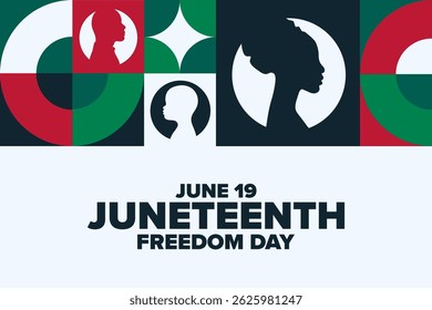 Juneteenth. Freedom Day. June 19. Holiday concept. Template for background, banner, card, poster with text. Vector EPS10 illustration