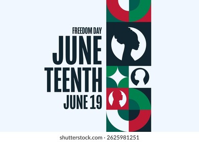 Juneteenth. Freedom Day. June 19. Holiday concept. Template for background, banner, card, poster with text. Vector EPS10 illustration