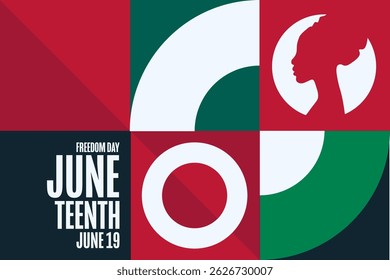 Juneteenth. Freedom Day. June 19. Holiday concept. Template for background, banner, card, poster with text. Vector EPS10 illustration