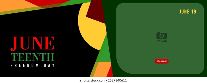 Juneteenth Freedom Day June 19. Banner design and abstract ornaments for campaigns, ads, website