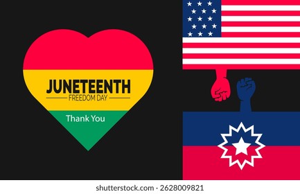 Juneteenth Freedom Day. June 19 – Emancipation Day Concept, Celebration Poster, Juneteenth Banners, Cards, Social Media Post or Background Design Inspiration Vector Illustration