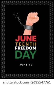 Juneteenth freedom day June 19 vector poster