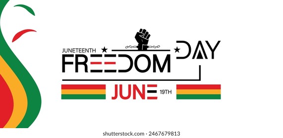 Juneteenth Freedom Day June 19th with hand Beautiful Design