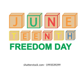 Juneteenth freedom day letter isolated on white background