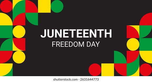 Juneteenth freedom day neo geometric banner. Vector.