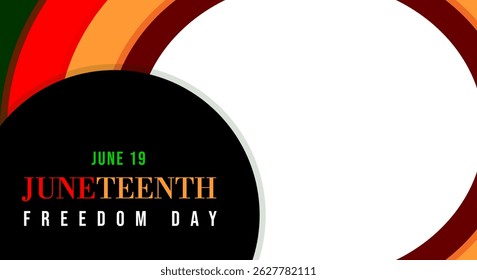 Juneteenth Freedom Day on June 19. Background design templates colorful circle ornaments for greetings, ads, motion