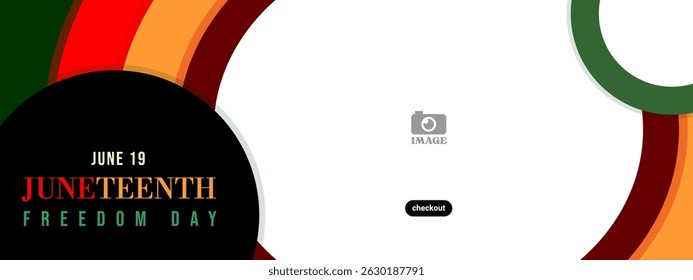 Juneteenth Freedom Day em 19 de junho. Modelos de design de banner ornamentos coloridos círculo para saudações, anúncios, movimento