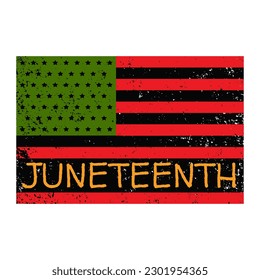 Juneteenth, Freedom Day. Pan-african flag. African American flag. African-American Independence Day, June 19. Vector Illustration on White Background.