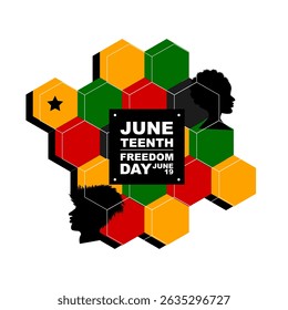 Juneteenth freedom day poster. African American June 19 1865 banner design
