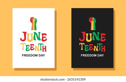 Juneteenth Freedom Day poster background. Juneteenth Emancipation Day banner. African American Independence Day. June 19. Vector illustration