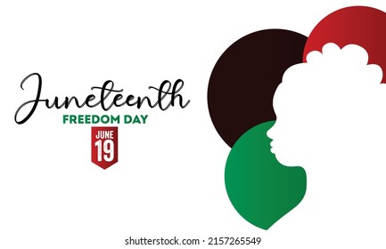 Juneteenth Freedom Day poster design celebrate freedom, emancipation day in 19 June, African-American history and heritage