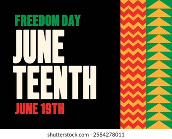 Juneteenth Freedom Day Poster Horizontal Banner 