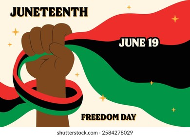 Juneteenth Freedom Day Poster Horizontal Banner 