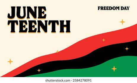 Juneteenth Freedom Day Poster Horizontal Banner 