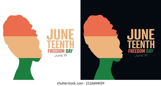 Juneteenth - Freedom Day set.	
Flat vector illustration.
