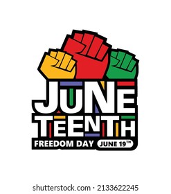 Juneteenth Freedom Day since 1865  logo template design in vector. Illustration of Juneteenth design using Black concept of African American, June 19, Juneteenth, Free Ish, Black lives matter.