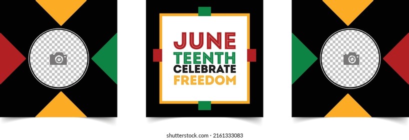 Juneteenth Freedom Day social media posts templates, Emancipation day celebrated in June 19th