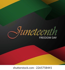 Juneteenth freedom day square background design. Vector illustration