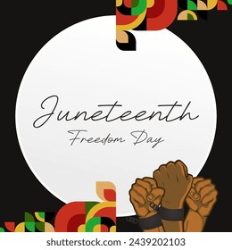 Juneteenth freedom day square banner. African American Freedom Day to celebrate. Abstract background with geometric design for Juneteenth Freedom day