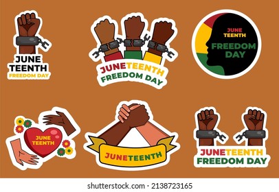 Diecinueve de junio Día de la libertad Ilustración del paquete Sticker 