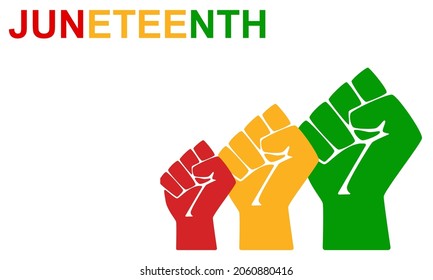 Juneteenth Freedom Day. Symbol of independence isolated on white background. Annual american holiday celebrated in June 19. African-American history and heritage. Day of Freedom and Emancipation.