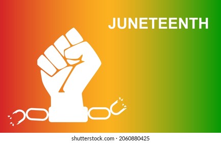 Juneteenth Freedom Day. Symbol of independence isolated on gradient background. Annual american holiday celebrated in June 19. African-American history and heritage. Day of Freedom and Emancipation.