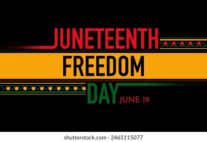 Juneteenth Freedom Day template with abstract ornament