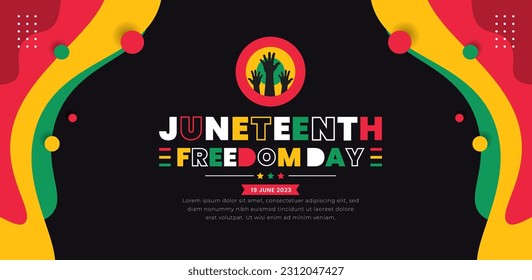 Juneteenth Freedom Day Template for background, banner, card, poster with typography design. African American Independence Day background, Day of freedom and emancipation. 19 June. vector.