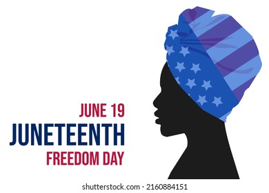 Juneteenth. Freedom Day Template. June 19. Holiday concept background, banner, card, poster with place for text. 